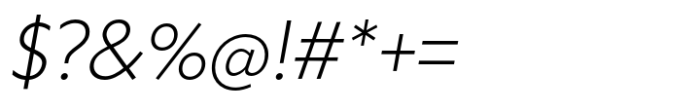 Klein Text Light Italic Font OTHER CHARS