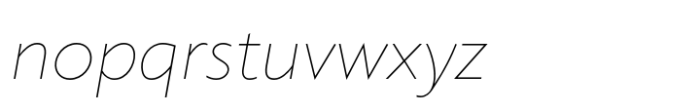Klein Thin Italic Font LOWERCASE