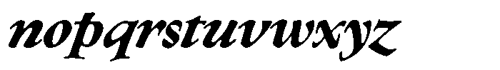Klopfzeichen Extra Bold Italic Font LOWERCASE
