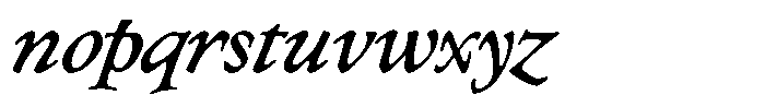Klopfzeichen Medium Italic Font LOWERCASE