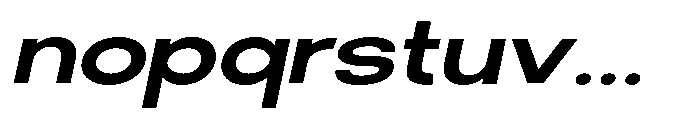 Klovert Bold Expanded Slant Font LOWERCASE