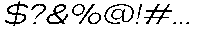 Klovert Expanded Slant Font OTHER CHARS
