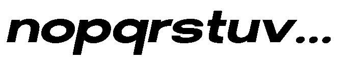 Klovert Extra Bold Expanded Slant Font LOWERCASE