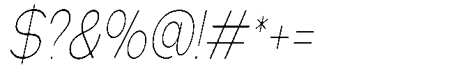 Klovert Extra Light Condensed Slant Font OTHER CHARS