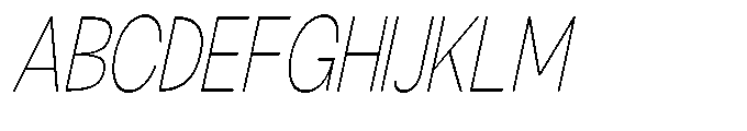 Klovert Extra Light Condensed Slant Font UPPERCASE
