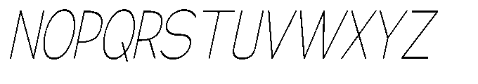 Klovert Extra Light Condensed Slant Font UPPERCASE