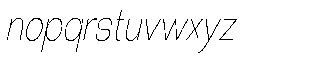 Klovert Extra Light Condensed Slant Font LOWERCASE