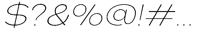 Klovert Extra Light Expanded Slant Font OTHER CHARS