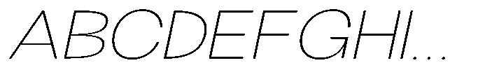 Klovert Extra Light Expanded Slant Font UPPERCASE