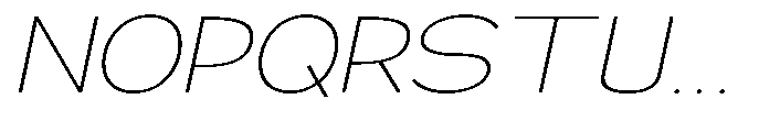 Klovert Extra Light Expanded Slant Font UPPERCASE