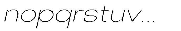 Klovert Extra Light Expanded Slant Font LOWERCASE