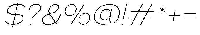Klovert Extra Light Semi Expanded Slant Font OTHER CHARS