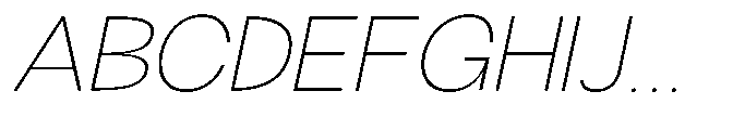 Klovert Extra Light Semi Expanded Slant Font UPPERCASE
