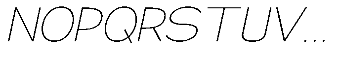 Klovert Extra Light Semi Expanded Slant Font UPPERCASE