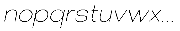 Klovert Extra Light Semi Expanded Slant Font LOWERCASE