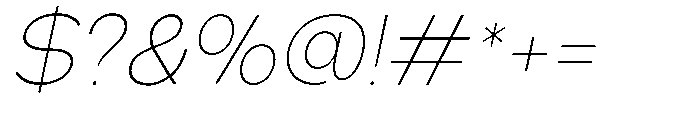 Klovert Extra Light Slant Font OTHER CHARS