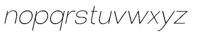 Klovert Extra Light Slant Font LOWERCASE
