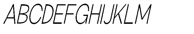Klovert Light Condensed Slant Font UPPERCASE