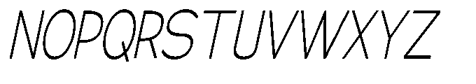 Klovert Light Condensed Slant Font UPPERCASE