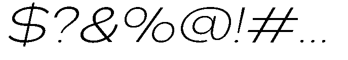Klovert Light Expanded Slant Font OTHER CHARS