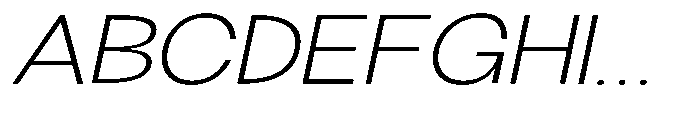 Klovert Light Expanded Slant Font UPPERCASE