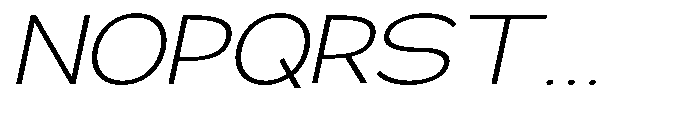 Klovert Light Expanded Slant Font UPPERCASE