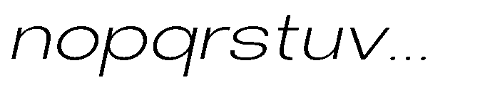Klovert Light Expanded Slant Font LOWERCASE
