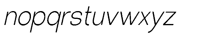 Klovert Light Semi Condensed Slant Font LOWERCASE