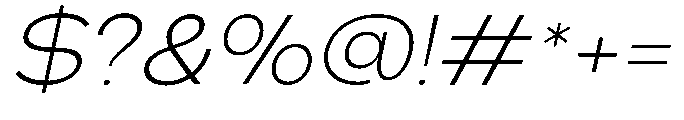 Klovert Light Semi Expanded Slant Font OTHER CHARS