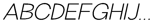 Klovert Light Semi Expanded Slant Font UPPERCASE