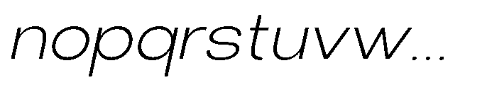 Klovert Light Semi Expanded Slant Font LOWERCASE