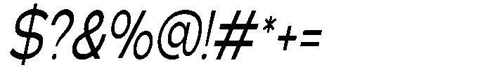 Klovert Medium Condensed Slant Font OTHER CHARS