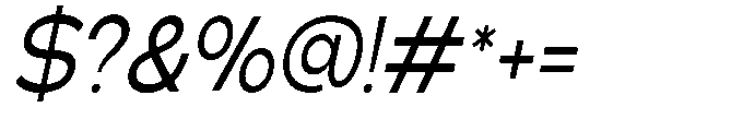 Klovert Medium Semi Condensed Slant Font OTHER CHARS
