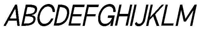 Klovert Medium Semi Condensed Slant Font UPPERCASE