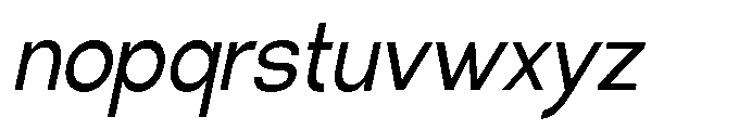 Klovert Medium Semi Condensed Slant Font LOWERCASE