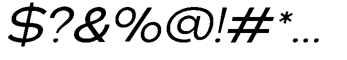 Klovert Medium Semi Expanded Slant Font OTHER CHARS