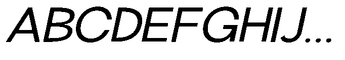 Klovert Medium Semi Expanded Slant Font UPPERCASE