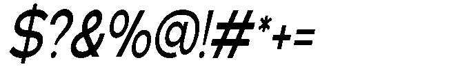 Klovert Semi Bold Condensed Slant Font OTHER CHARS