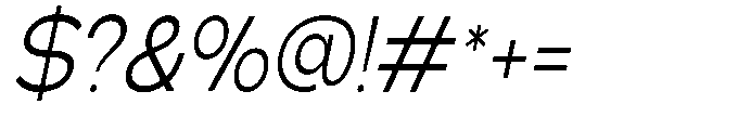 Klovert Semi Condensed Slant Font OTHER CHARS