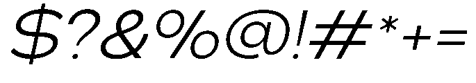 Klovert Semi Expanded Slant Font OTHER CHARS