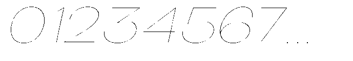 Klovert Thin Expanded Slant Font OTHER CHARS