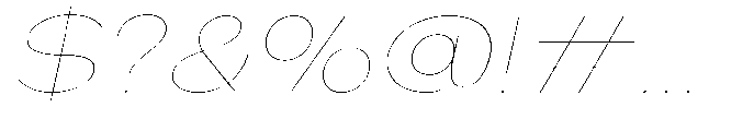 Klovert Thin Expanded Slant Font OTHER CHARS