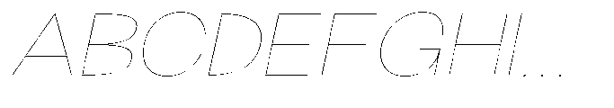 Klovert Thin Expanded Slant Font UPPERCASE