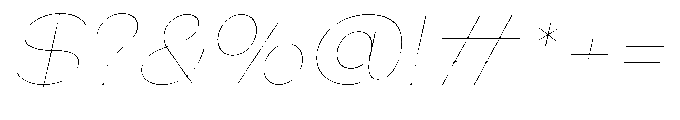 Klovert Thin Semi Expanded Slant Font OTHER CHARS