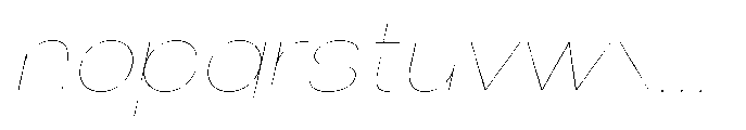 Klovert Thin Semi Expanded Slant Font LOWERCASE