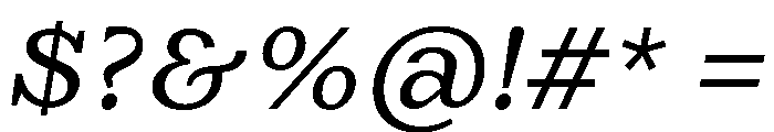 Kleukens Egyptienne BookItalic Font OTHER CHARS