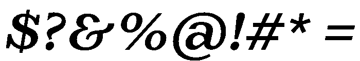 Kleukens Egyptienne MediumItalic Font OTHER CHARS