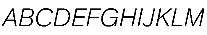 KMRMelangeGrotesk ExtraLightItalic Instance Font UPPERCASE