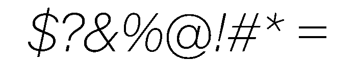 KMRMelangeGrotesk ThinItalic Instance Font OTHER CHARS