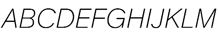 KMRMelangeGrotesk ThinItalic Instance Font UPPERCASE